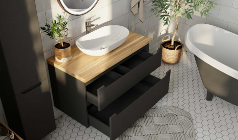 Мебель для ванной Jorno Wood 100, серый