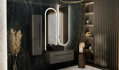 Мебель для ванной Jorno Shine 100, антрацит