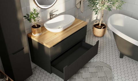 Мебель для ванной Jorno Wood 100, серый