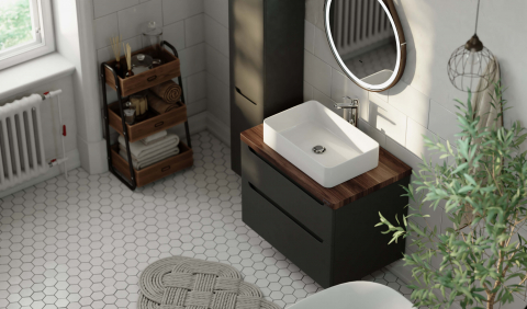 Мебель для ванной Jorno Wood 80, серый