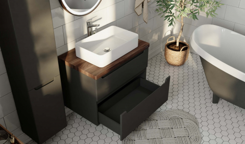 Мебель для ванной Jorno Wood 80, серый